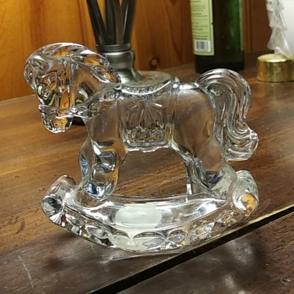 Lead crystal Rocking horse
